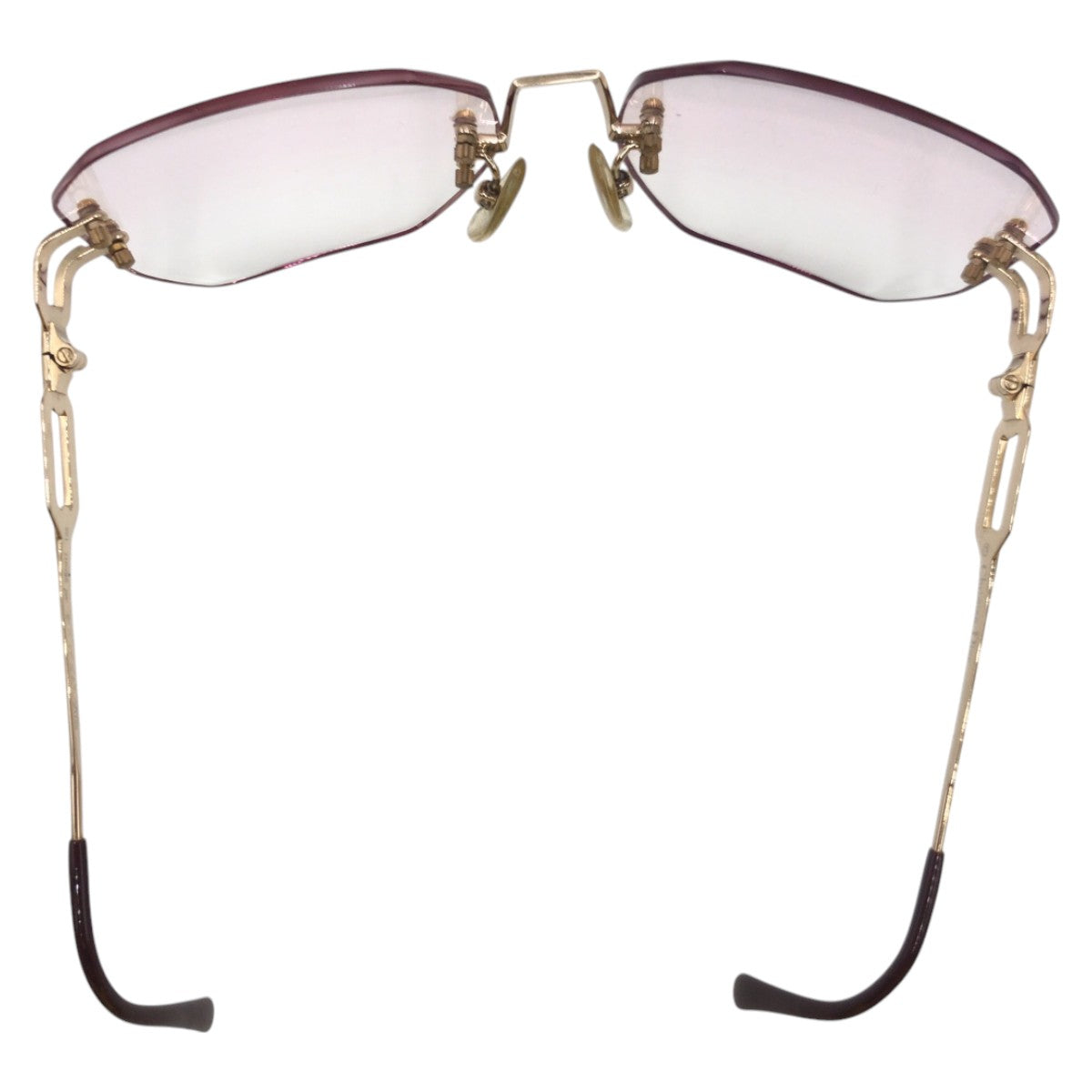 Dior Vintage Gold Purple Metal Square Sunglasses