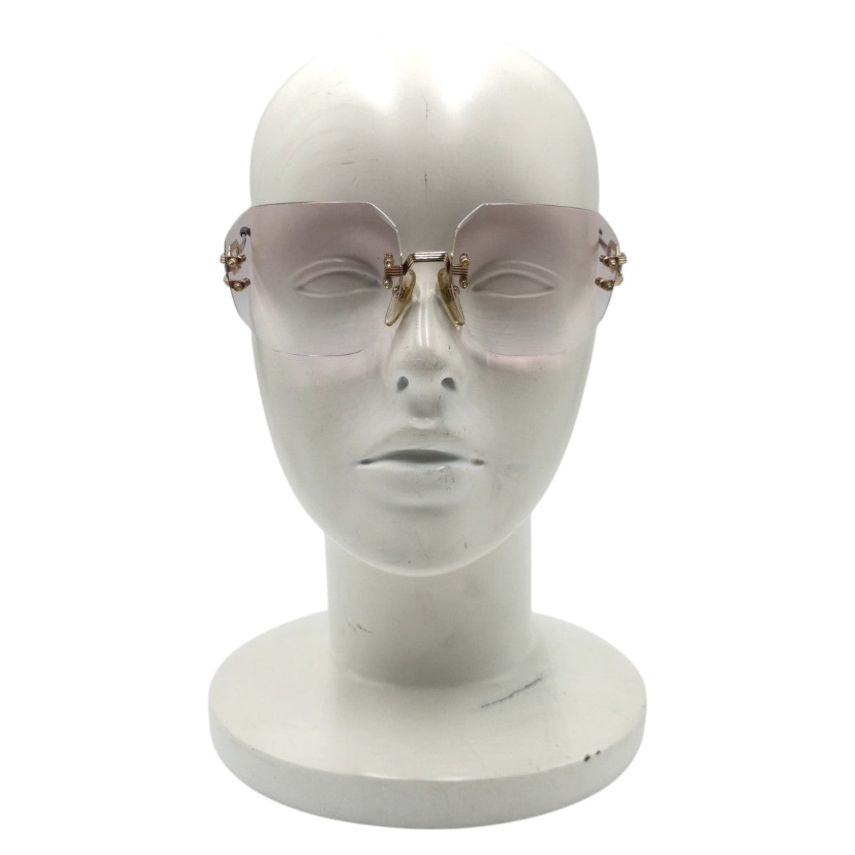 Dior Vintage Gold Purple Metal Square Sunglasses