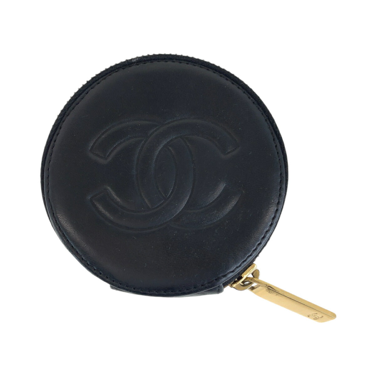 Chanel Camellia Coin Case Black Gold