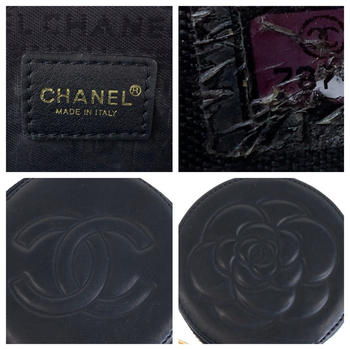 Chanel Camellia Coin Case Black Gold