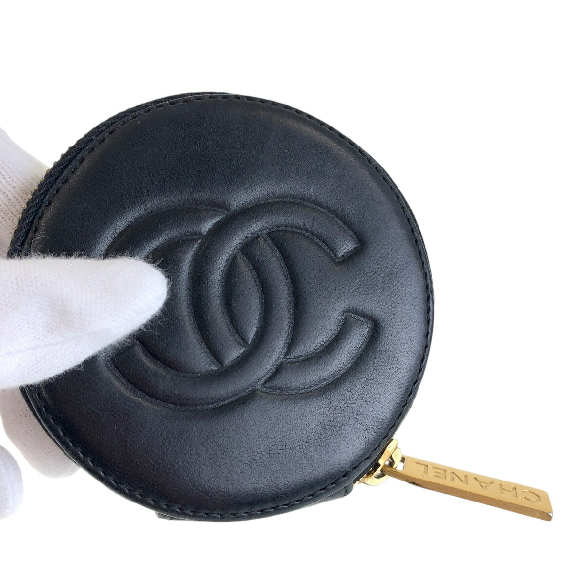 Chanel Camellia Coin Case Black Gold