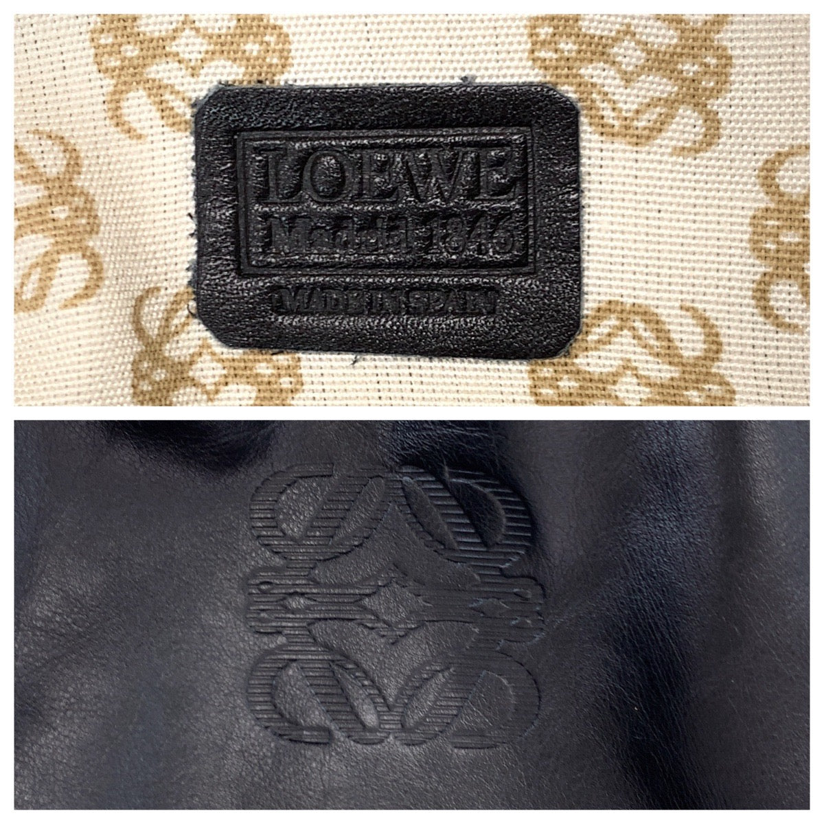 Loewe Vintage Anagram Leather Boston Bag