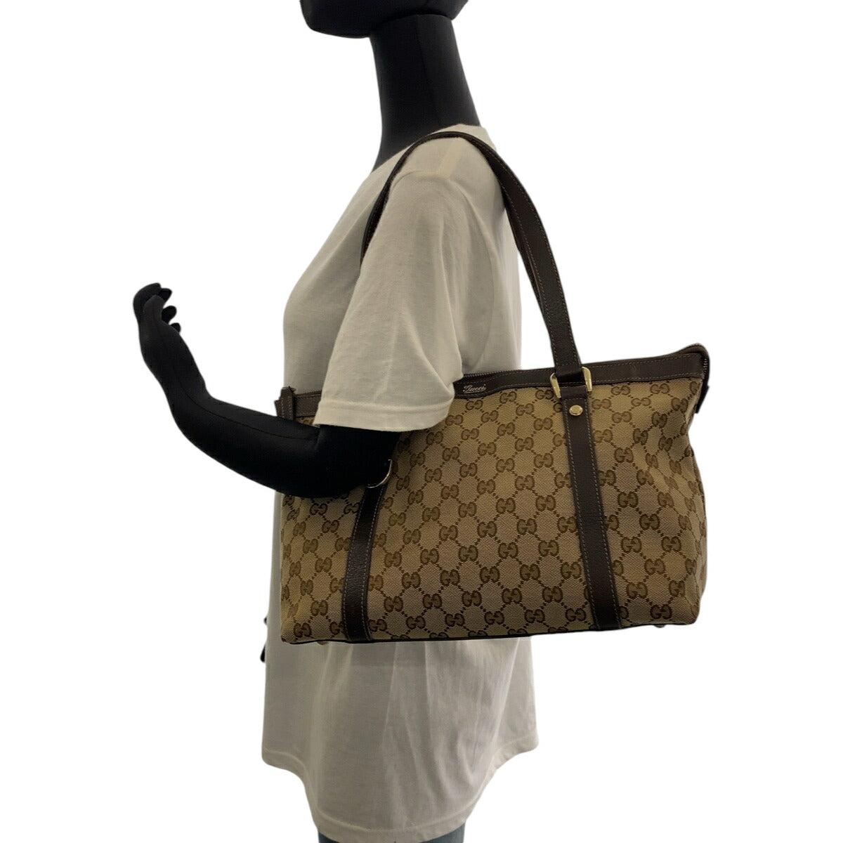 Gucci Abby Brown GG Canvas Tote Bag