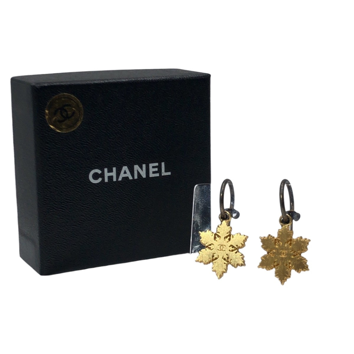 Chanel Gold Metal Coco Mark Earrings