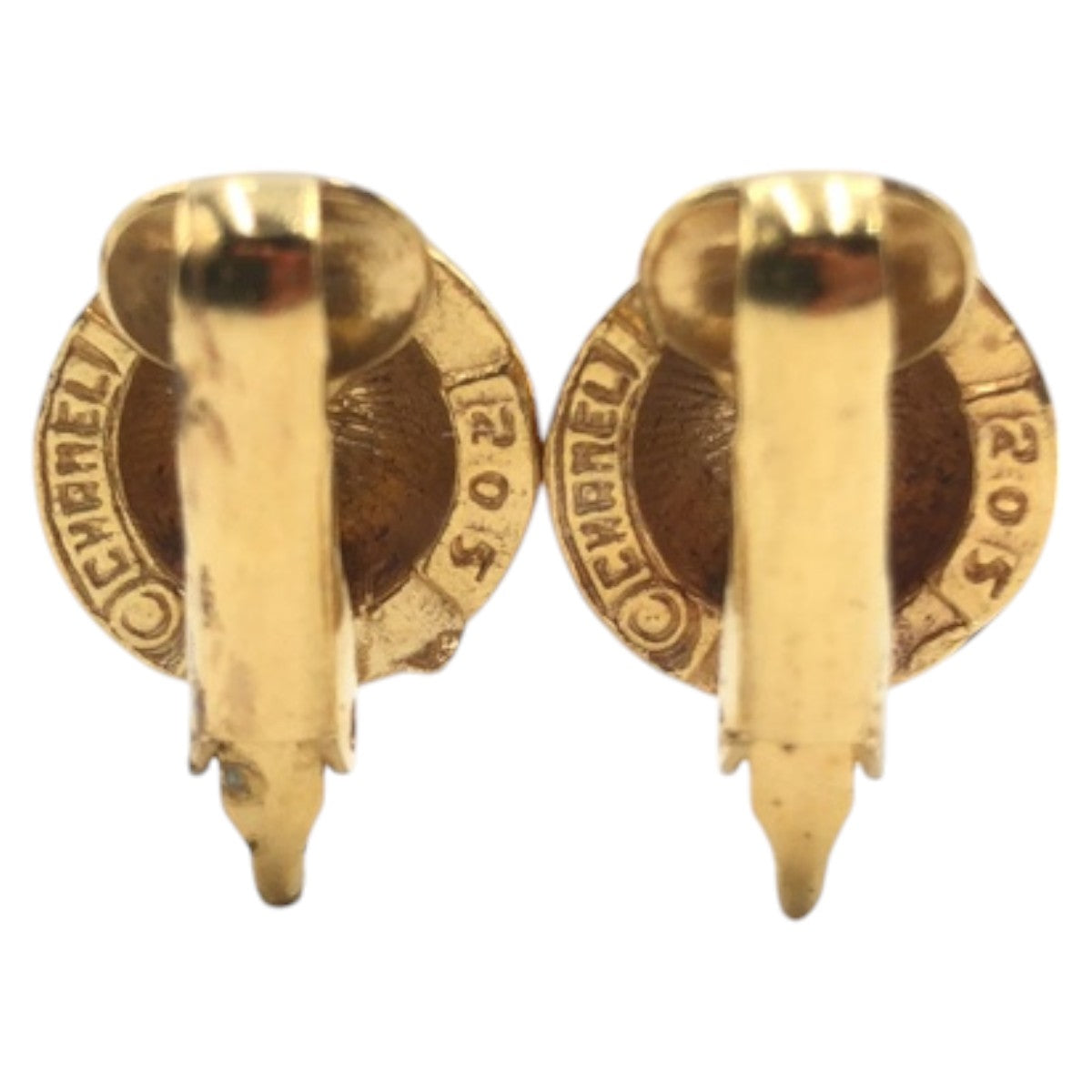 Chanel Vintage Gold Metal Earrings