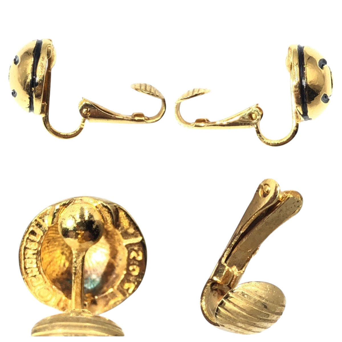 Chanel Vintage Gold Metal Earrings