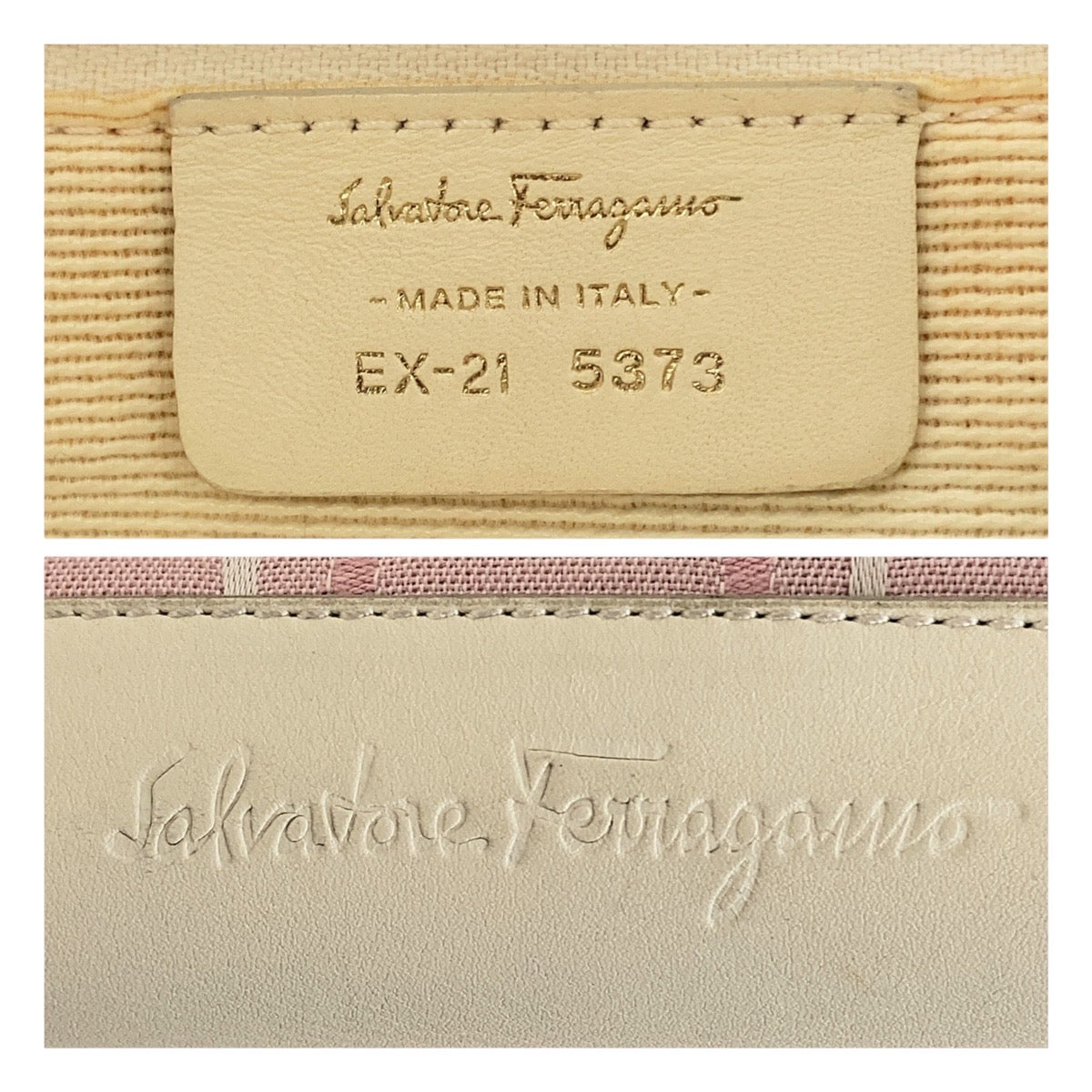 Salvatore Ferragamo Canvas Leather Tote Shoulder Bag