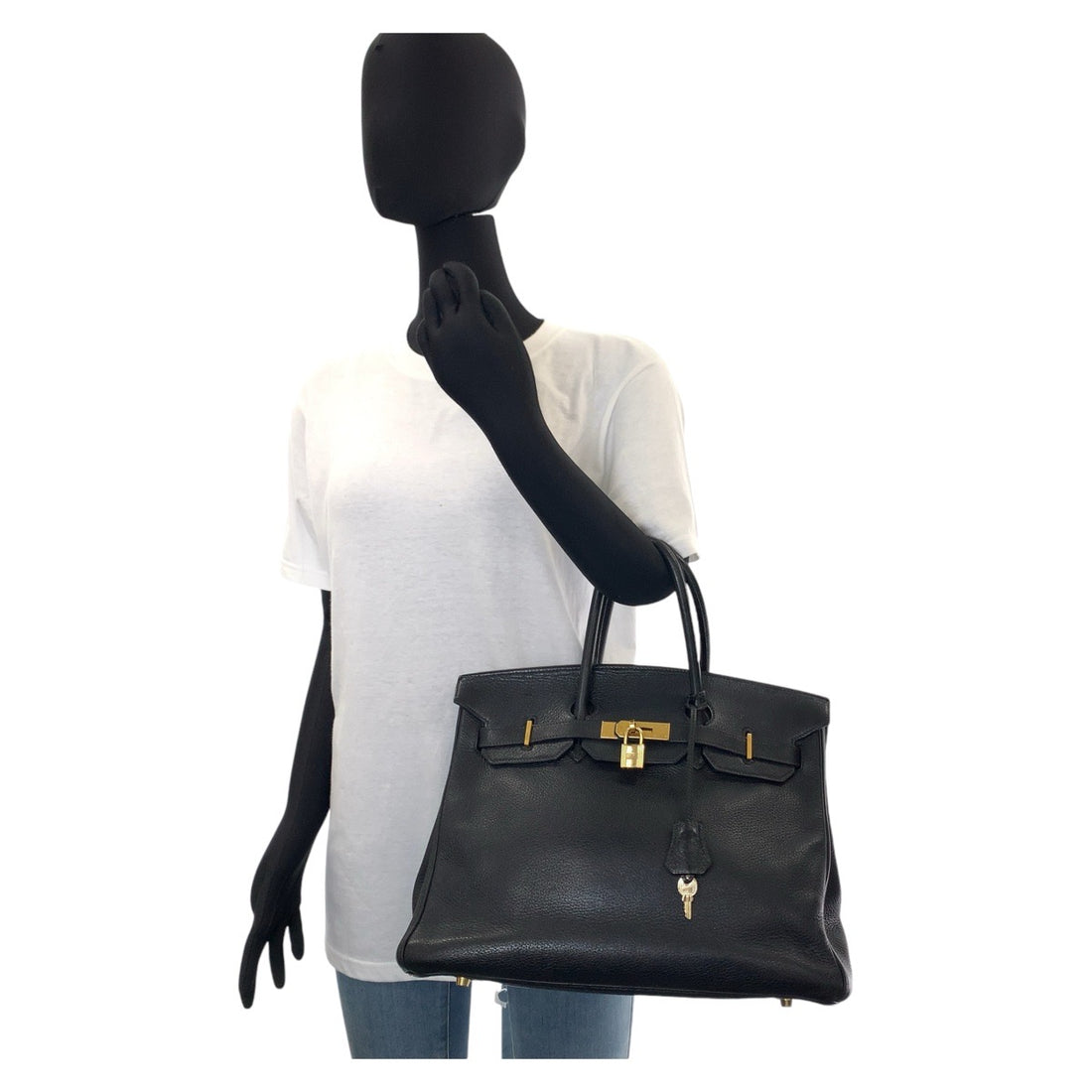 Hermes Birkin 35 Black Togo Tote Bag