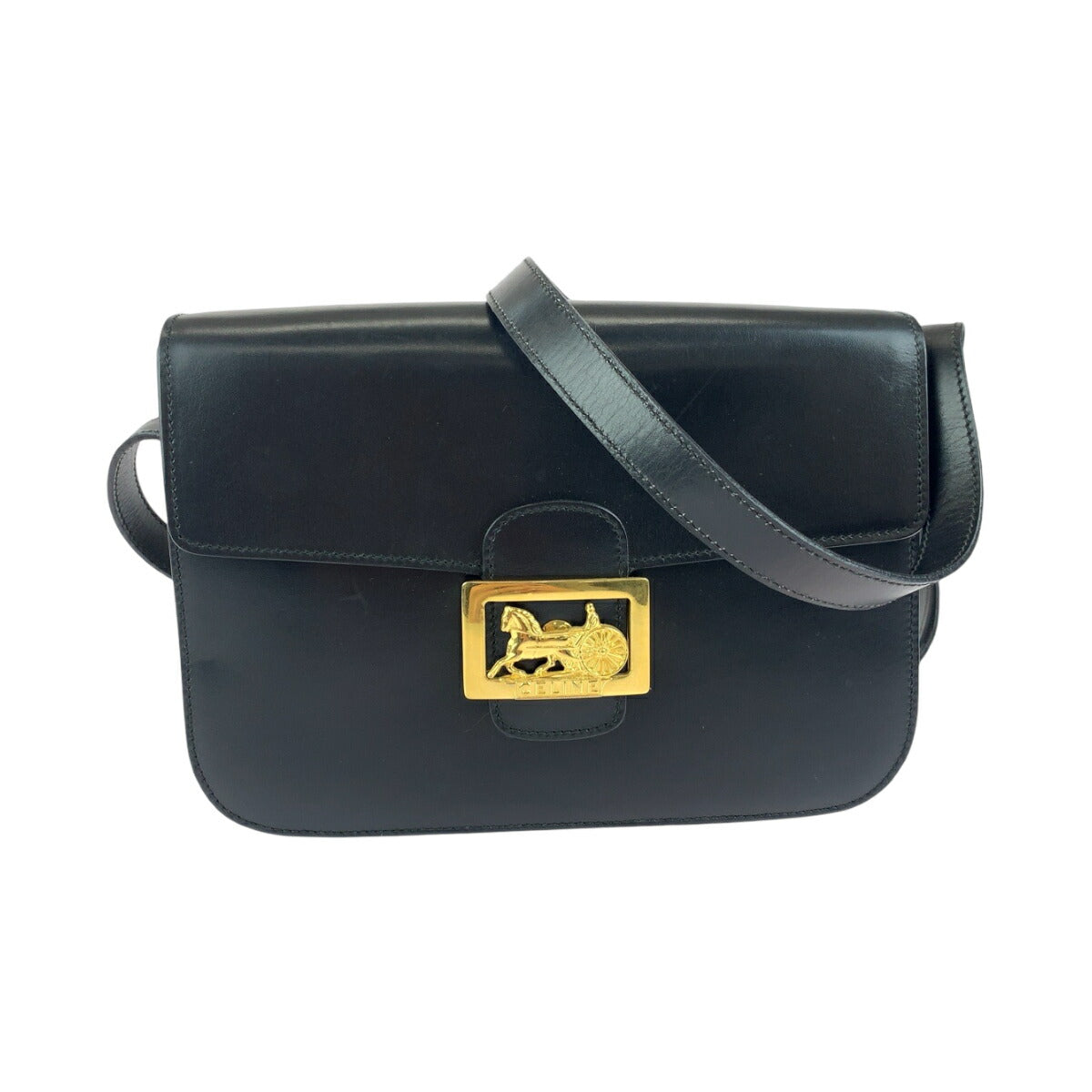 Celine Vintage Horse Carriage Leather Shoulder Bag