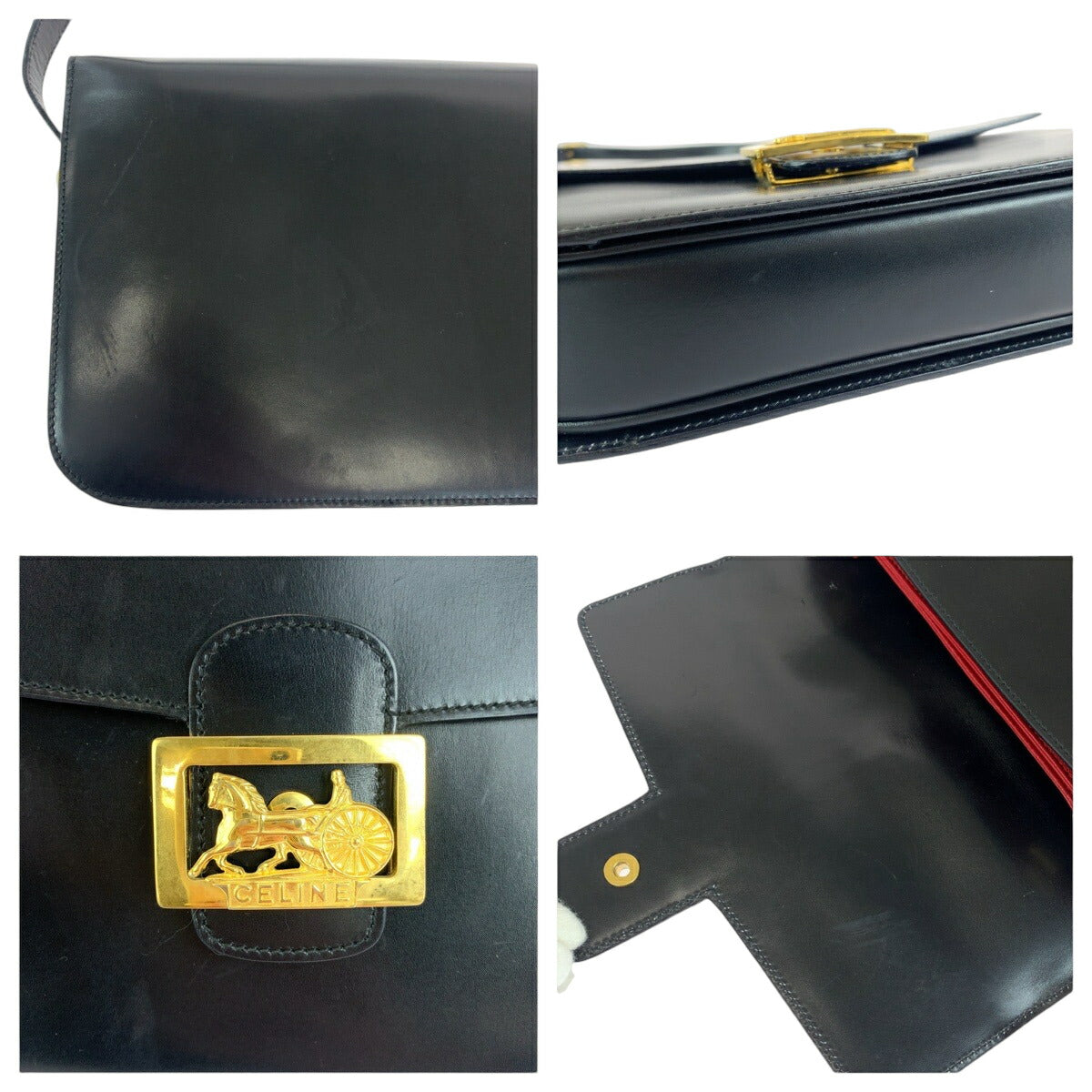 Celine Vintage Horse Carriage Leather Shoulder Bag