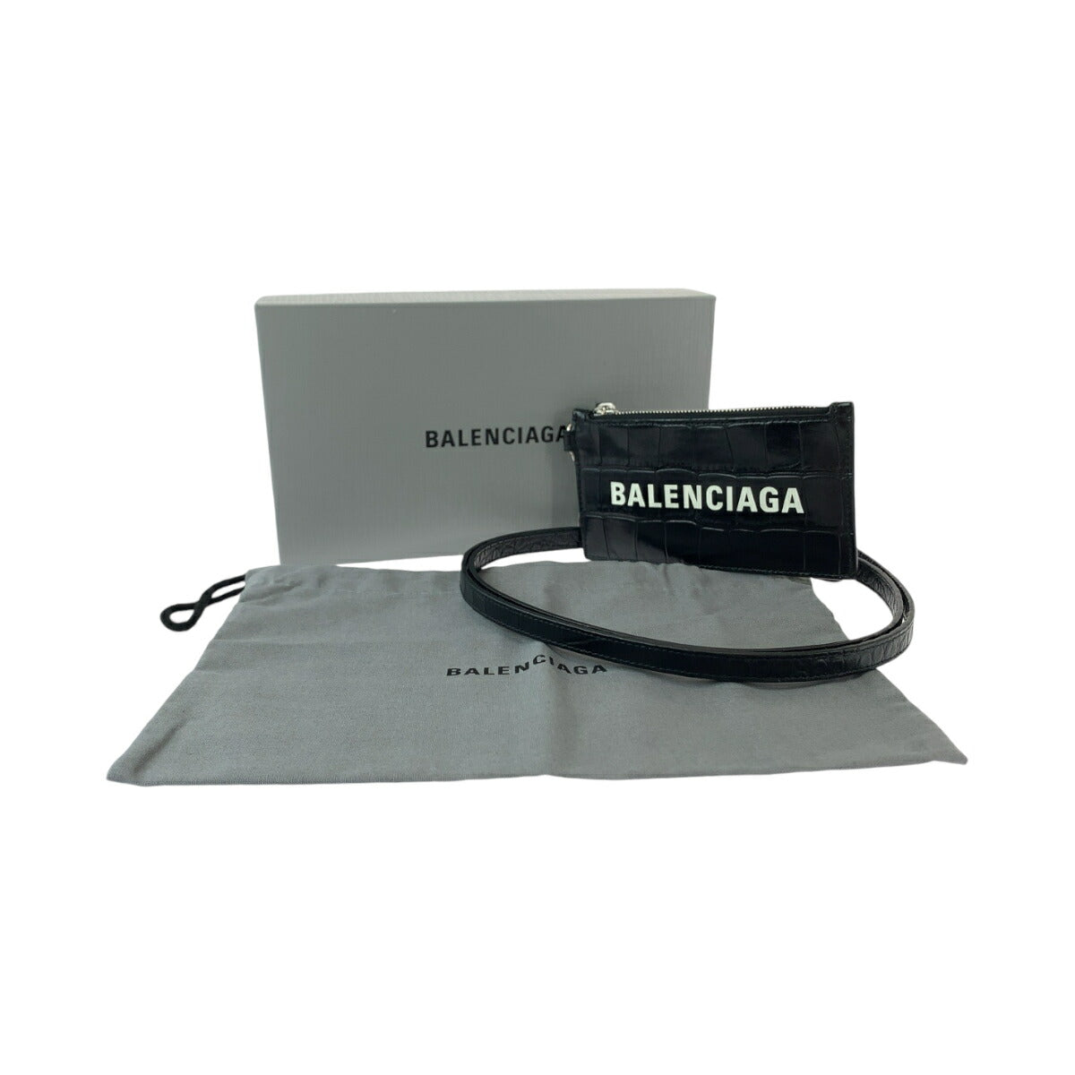 Balenciaga Leather Coin Card Case Black