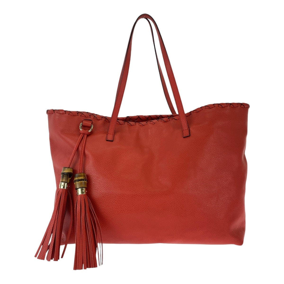 Gucci Bamboo Tassel Leather Tote Bag