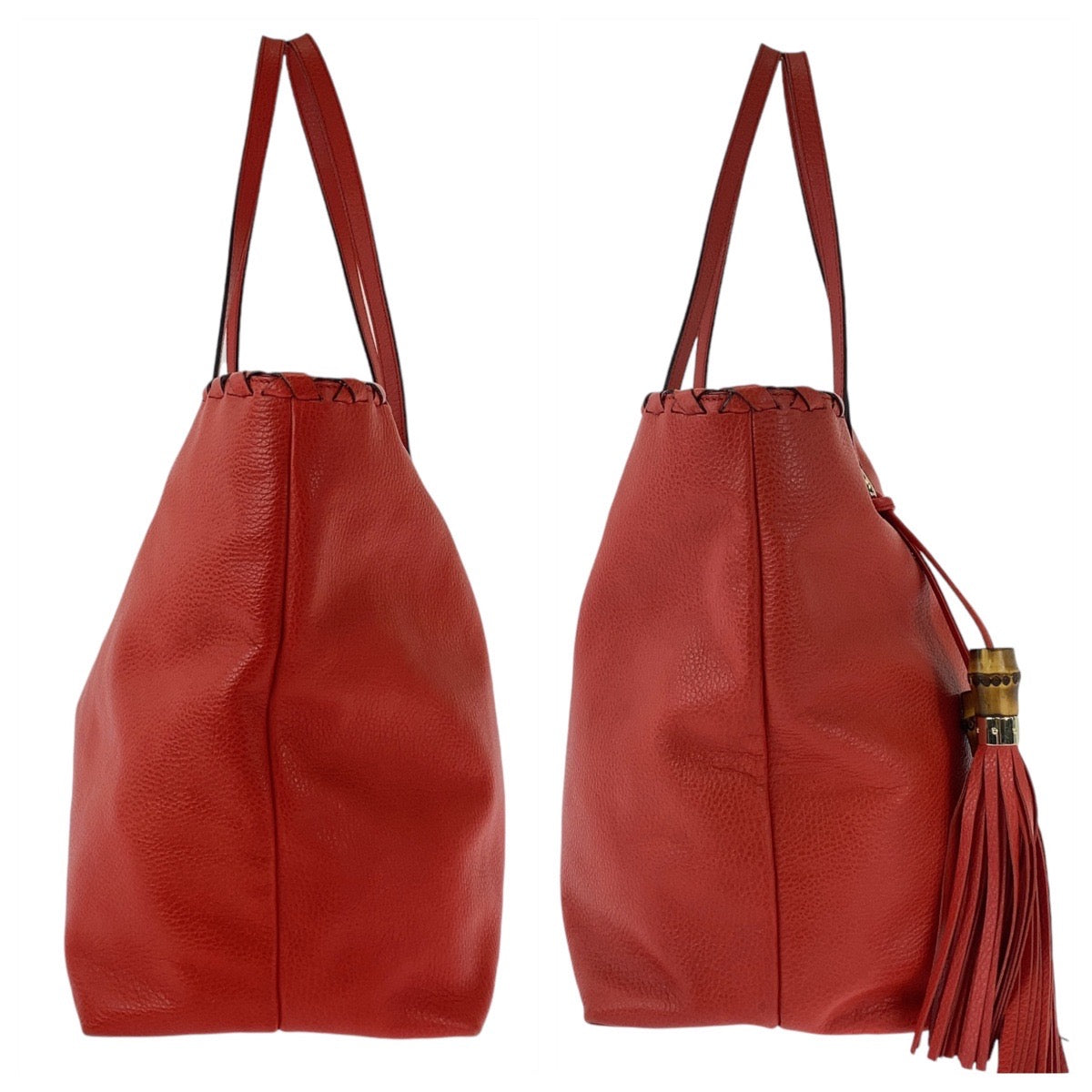 Gucci Bamboo Tassel Leather Tote Bag