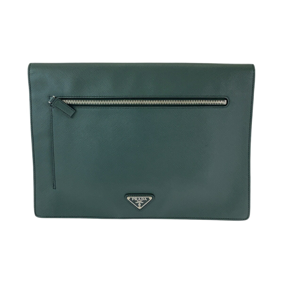 Prada Saffiano Bicolor Leather Clutch Bag