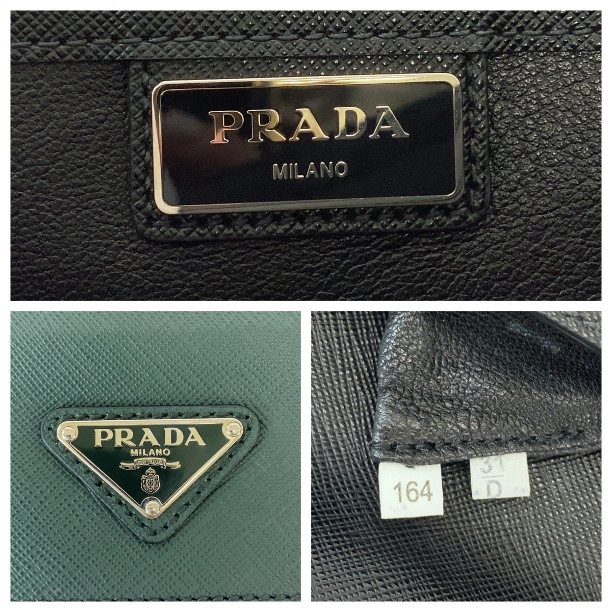 Prada Saffiano Bicolor Leather Clutch Bag