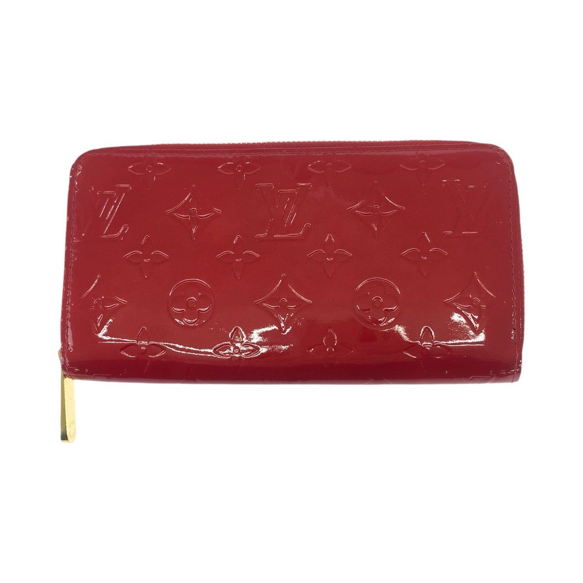 Louis Vuitton Vernis Zippy Wallet Red Leather