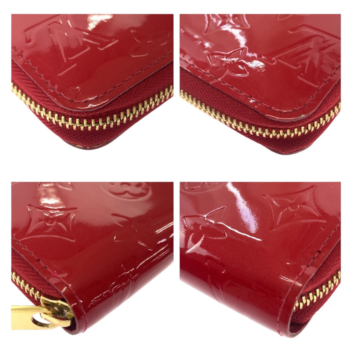 Louis Vuitton Vernis Zippy Wallet Red Leather