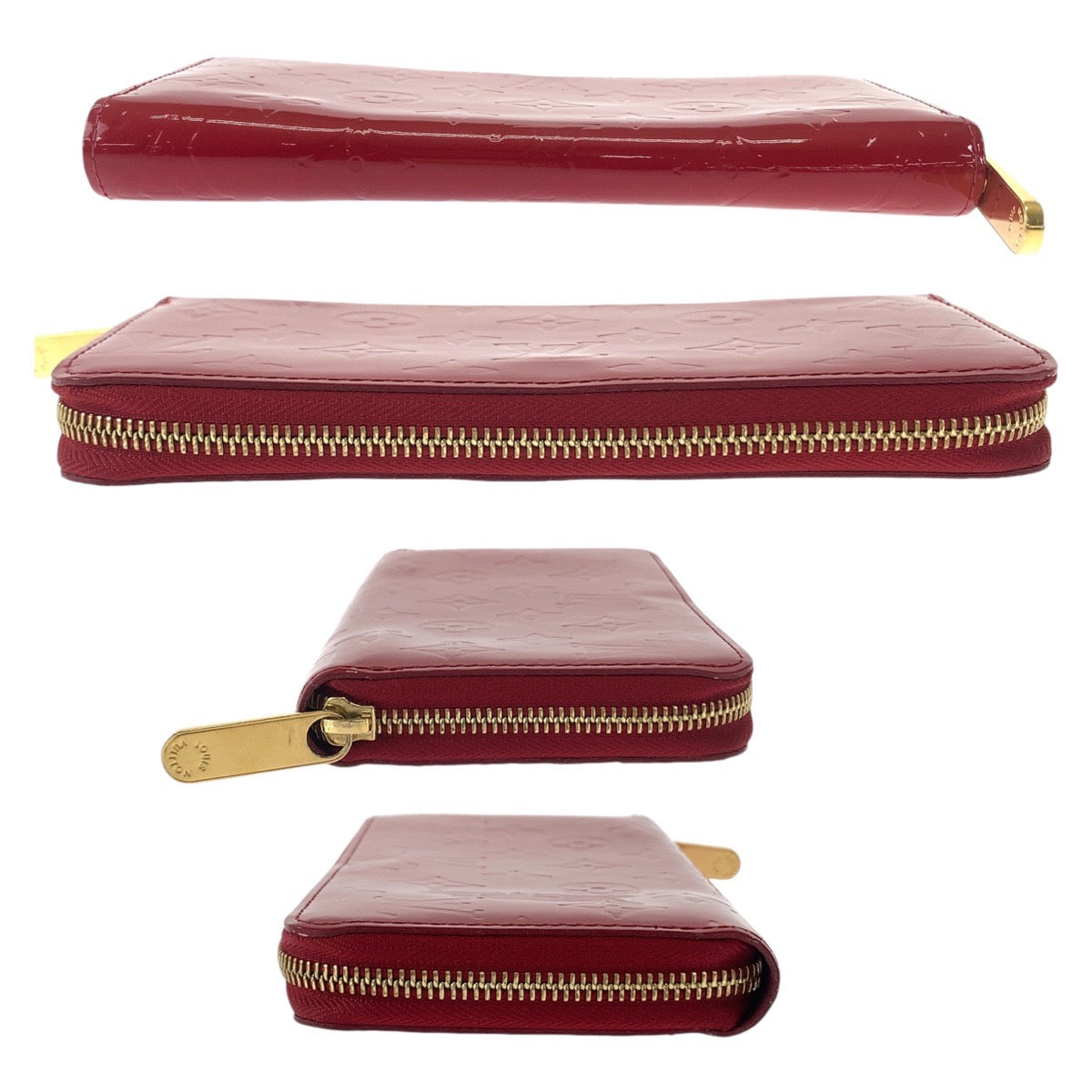 Louis Vuitton Vernis Zippy Wallet Red Leather