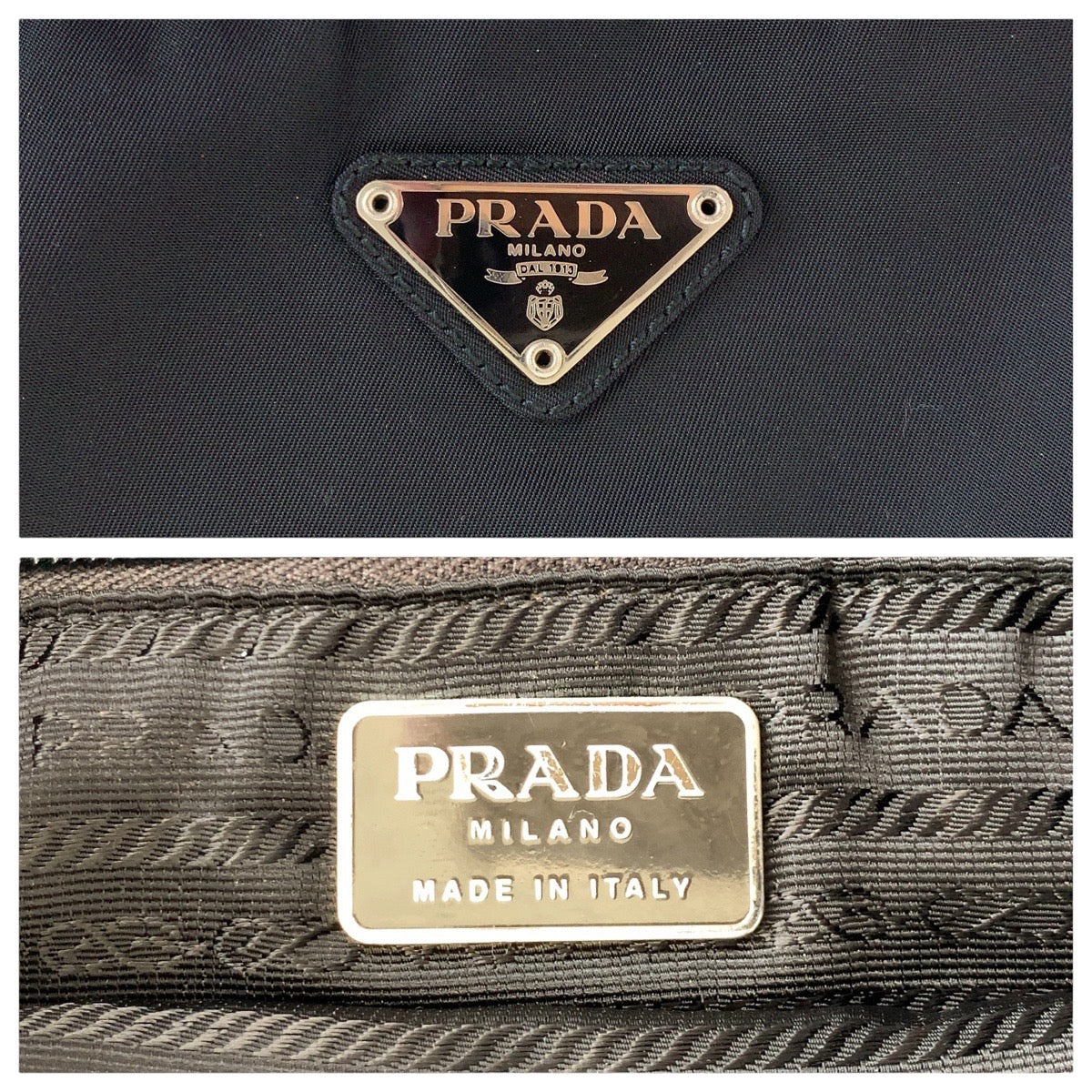 Prada Nylon Tessuto Triangle Logo Tote