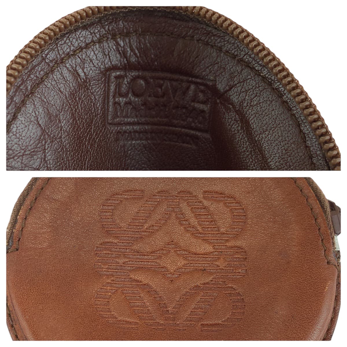 Loewe Anagram Leather Suede Coin Case