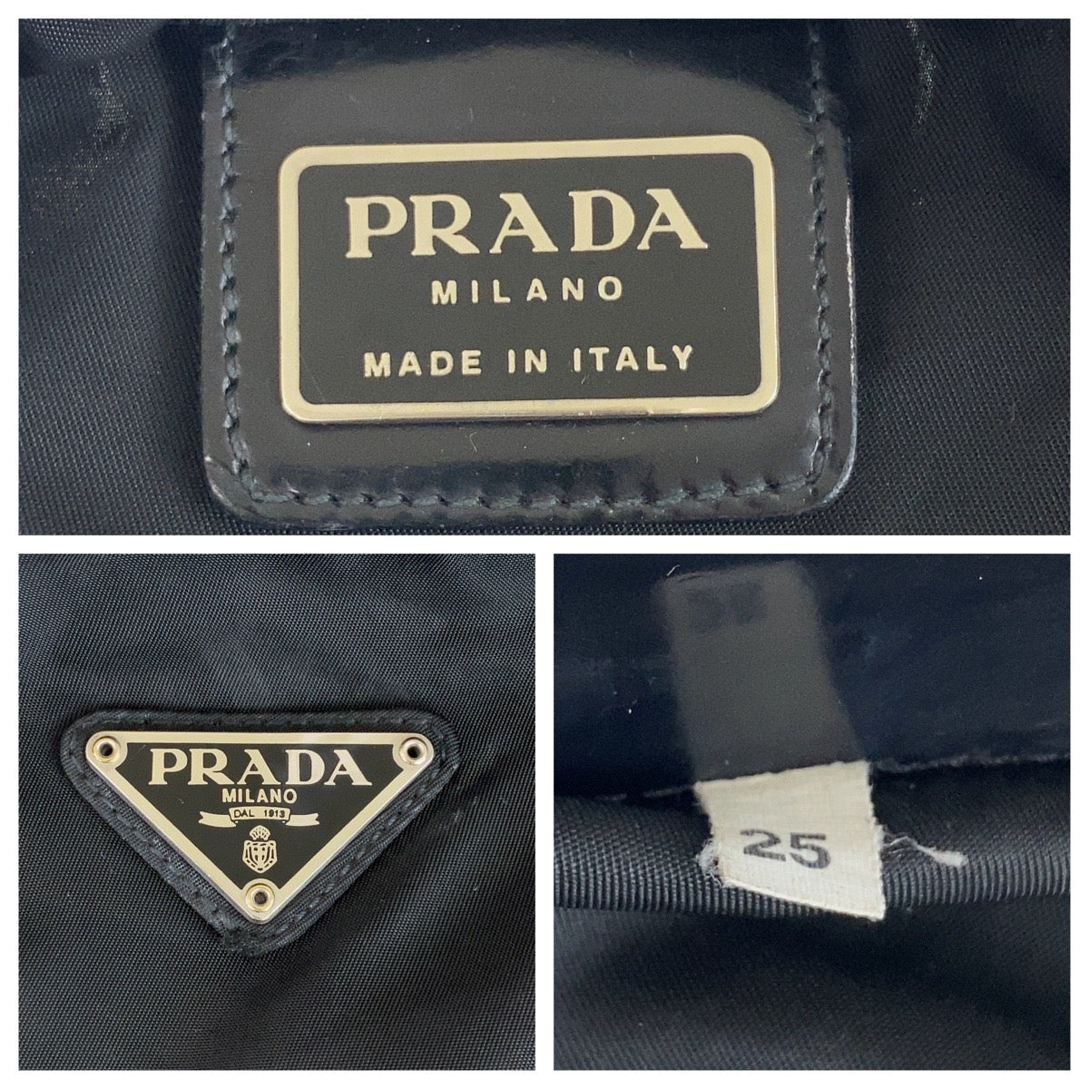 Prada Nylon Tessuto Logo Plate Shoulder Bag