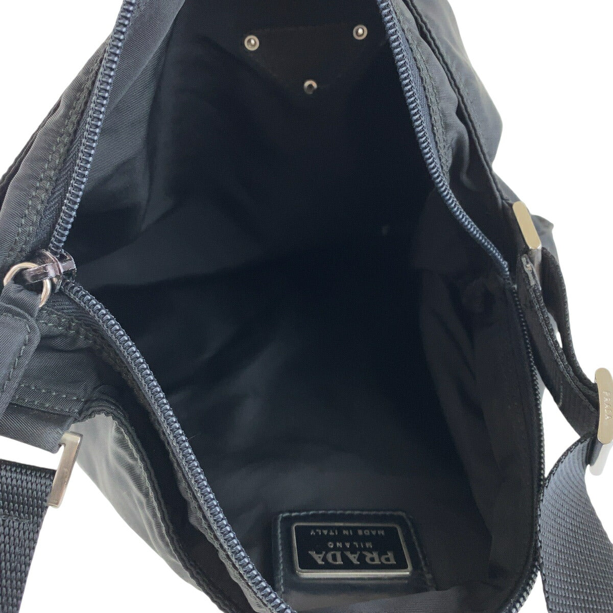 Prada Nylon Tessuto Logo Plate Shoulder Bag