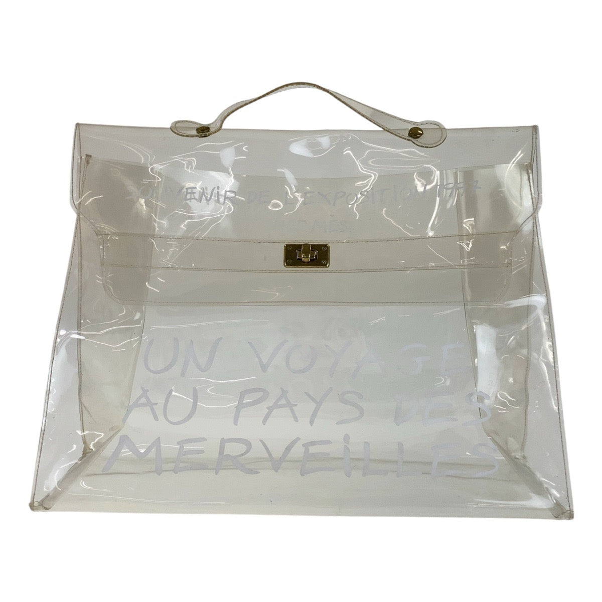 Hermes Vinyl Kelly Clear Handbag Gold Hardware