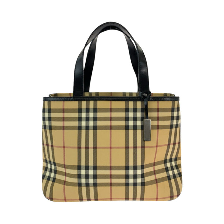 Burberry Check Canvas Tote Handbag