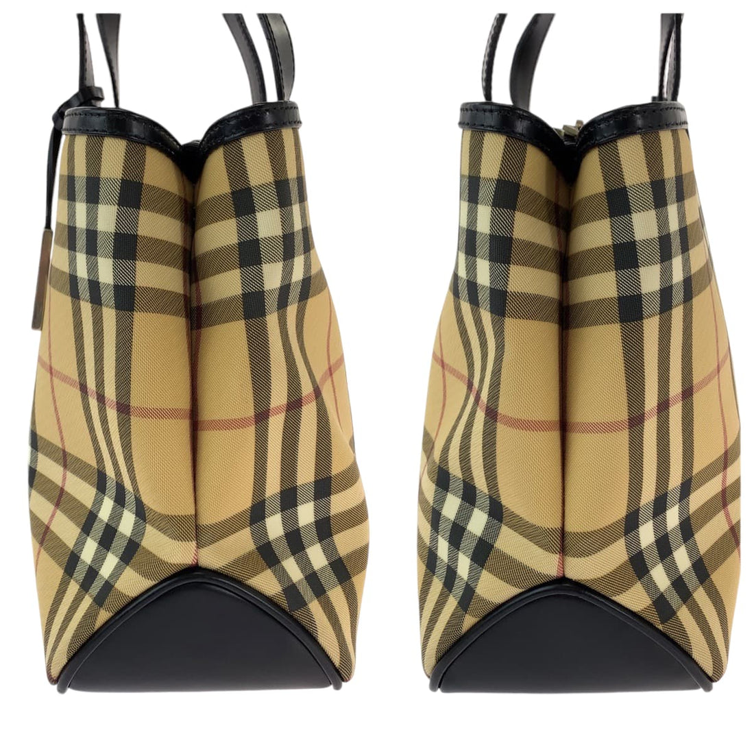 Burberry Check Canvas Tote Handbag