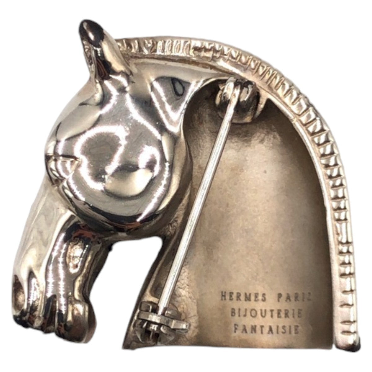 Hermes Horsehead Silver Metal Brooch