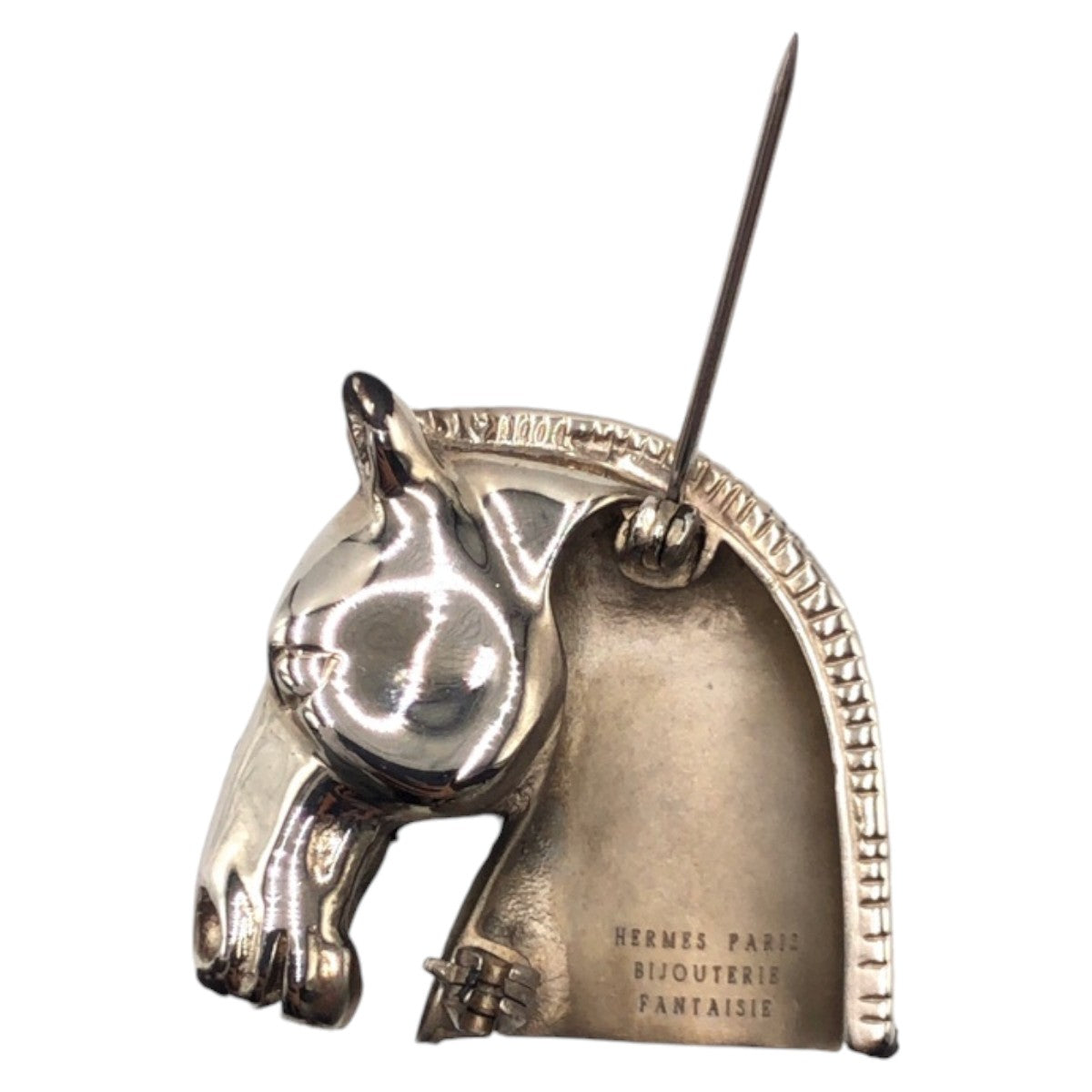 Hermes Horsehead Silver Metal Brooch