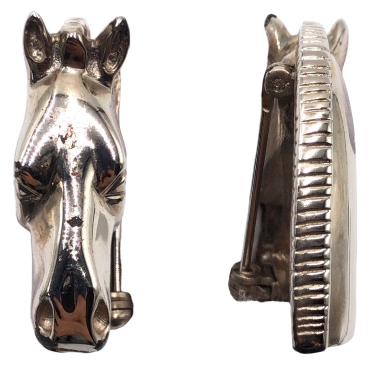 Hermes Horsehead Silver Metal Brooch