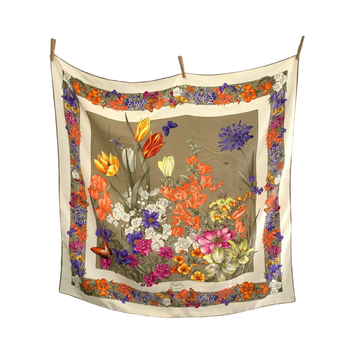 Gucci Silk Flora Multicolor Scarf