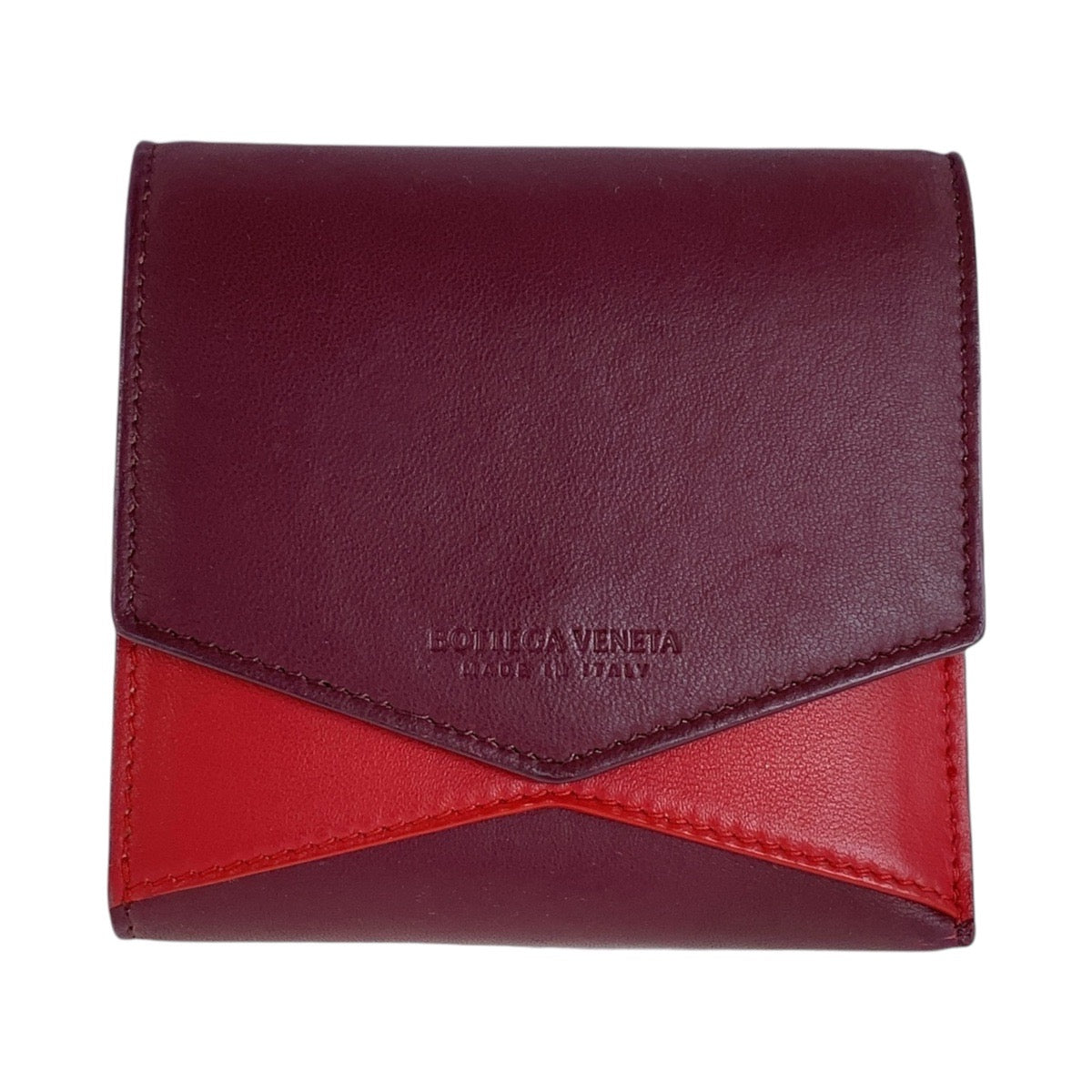 Bottega Veneta Bicolor Leather Compact Wallet