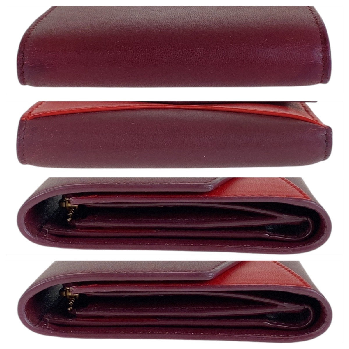 Bottega Veneta Bicolor Leather Compact Wallet