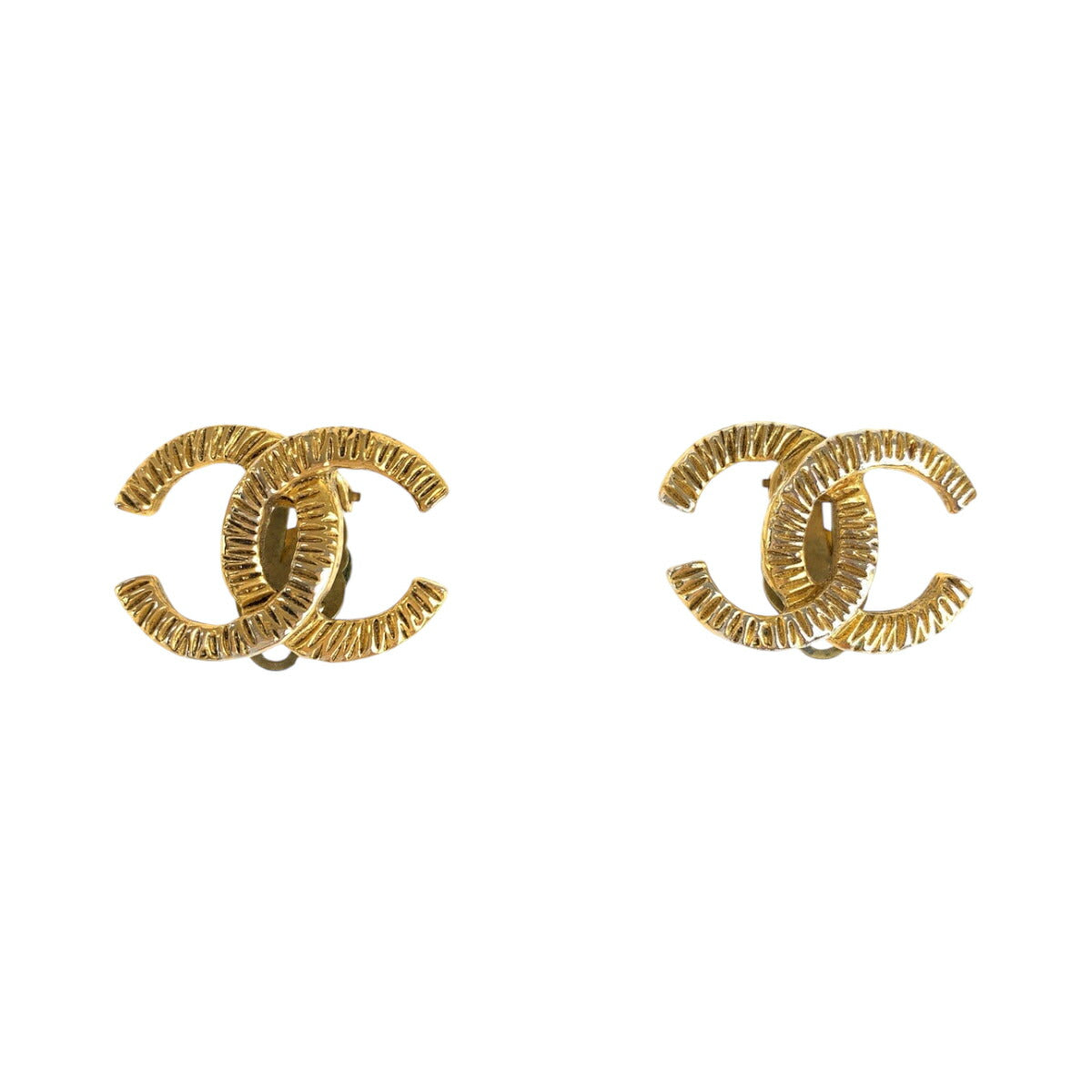 Chanel Vintage Coco Mark Gold Earrings