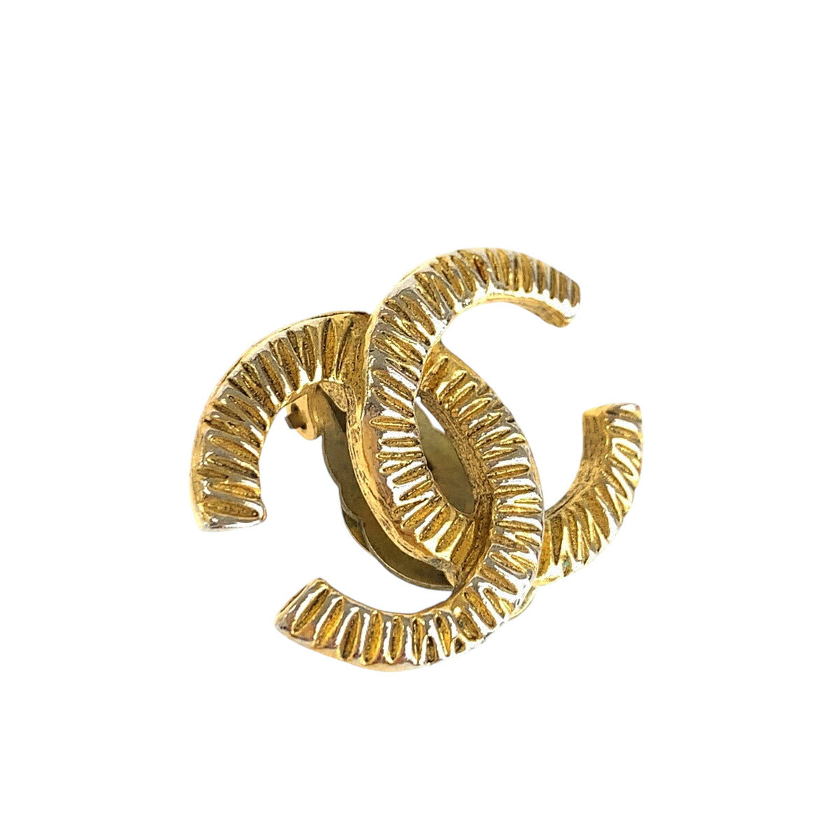 Chanel Vintage Coco Mark Gold Earrings