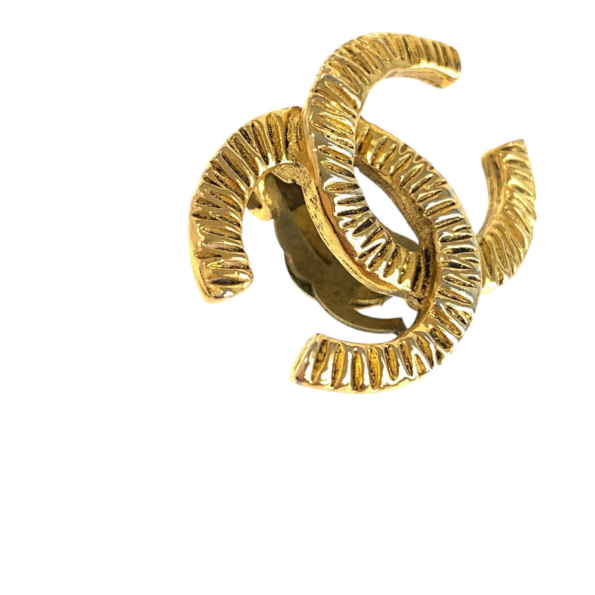 Chanel Vintage Coco Mark Gold Earrings