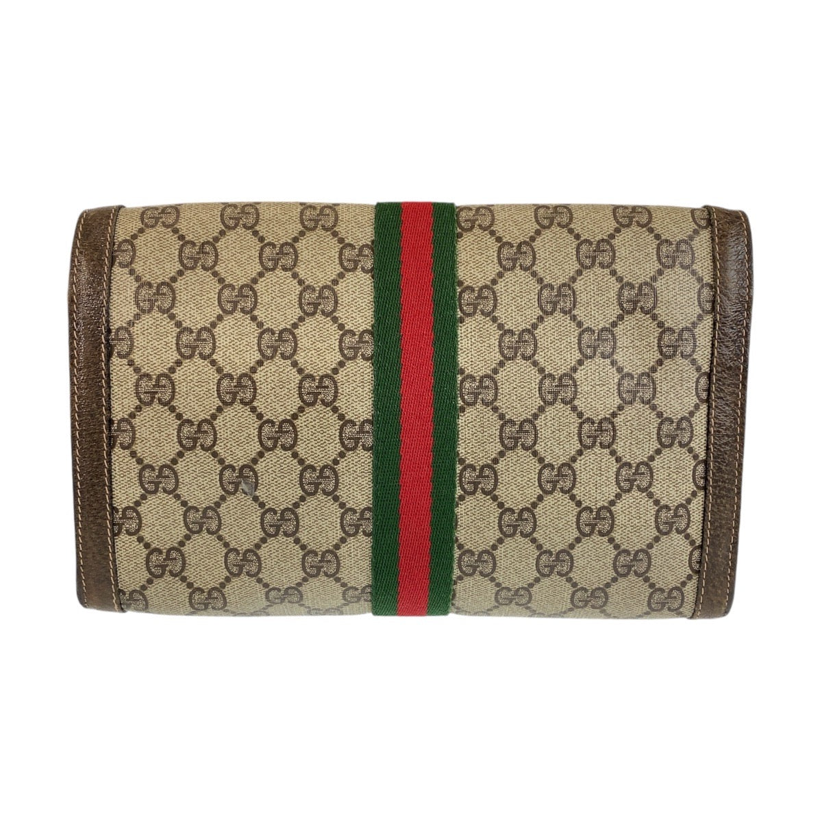 Gucci Vintage GG Canvas Leather Clutch Bag