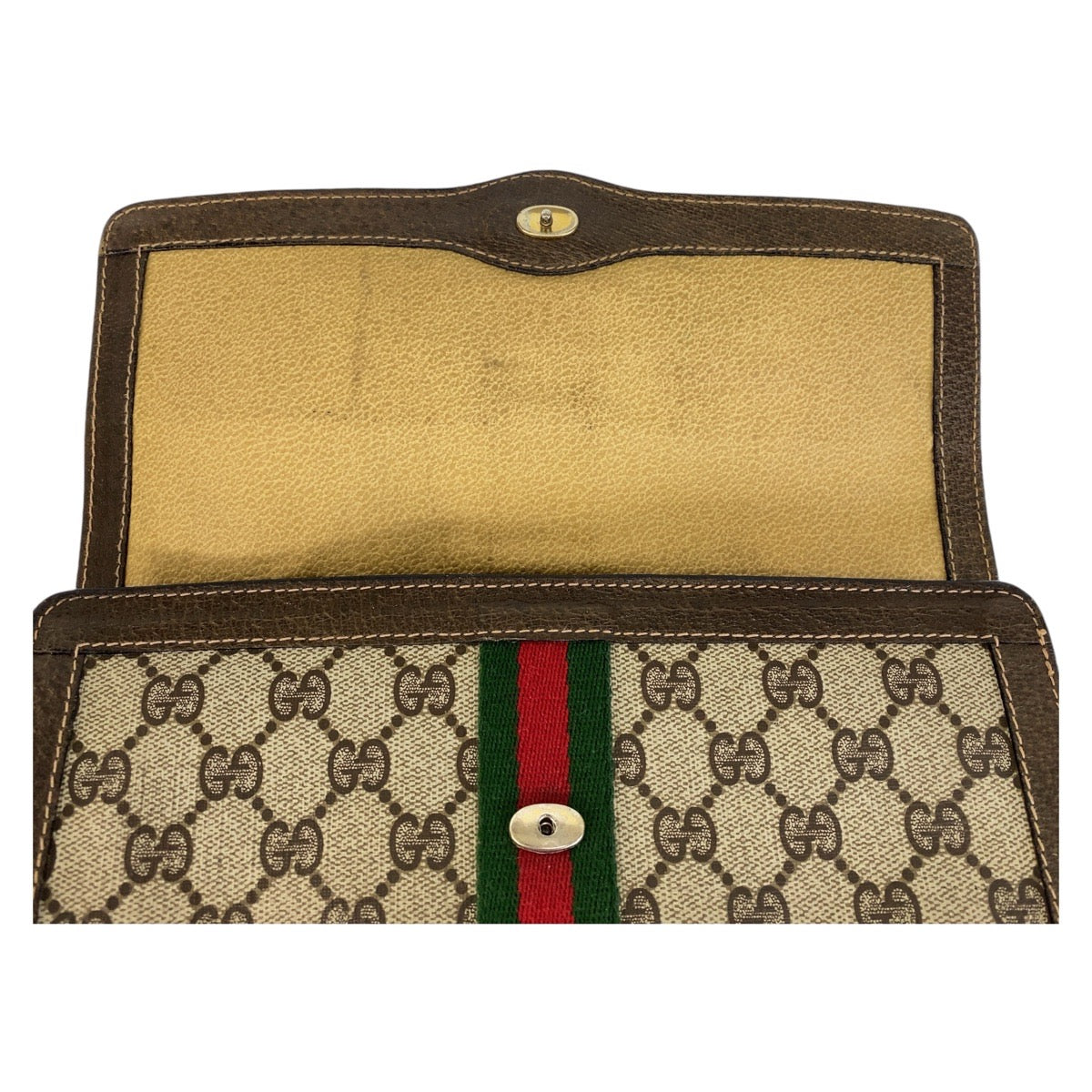 Gucci Vintage GG Canvas Leather Clutch Bag