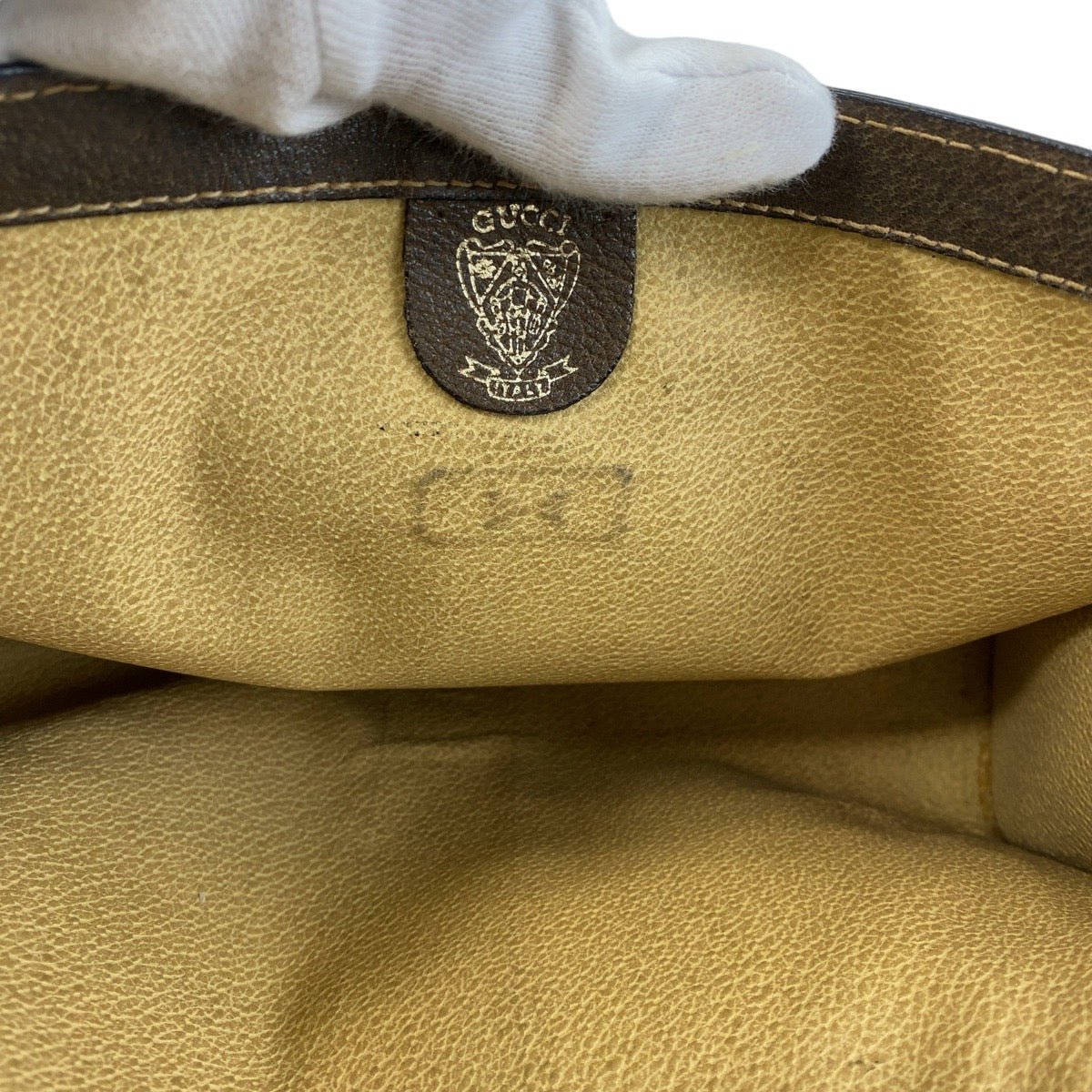 Gucci Vintage GG Canvas Leather Clutch Bag