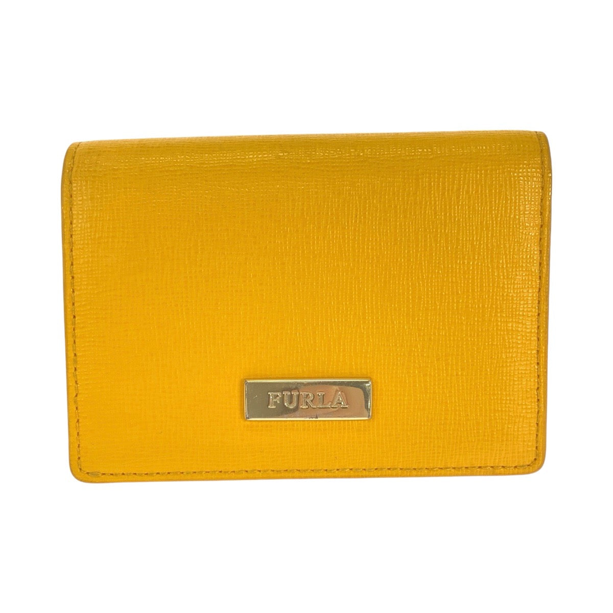 Furla Yellow Leather Compact Wallet