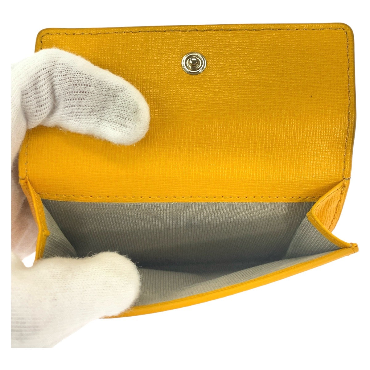 Furla Yellow Leather Compact Wallet