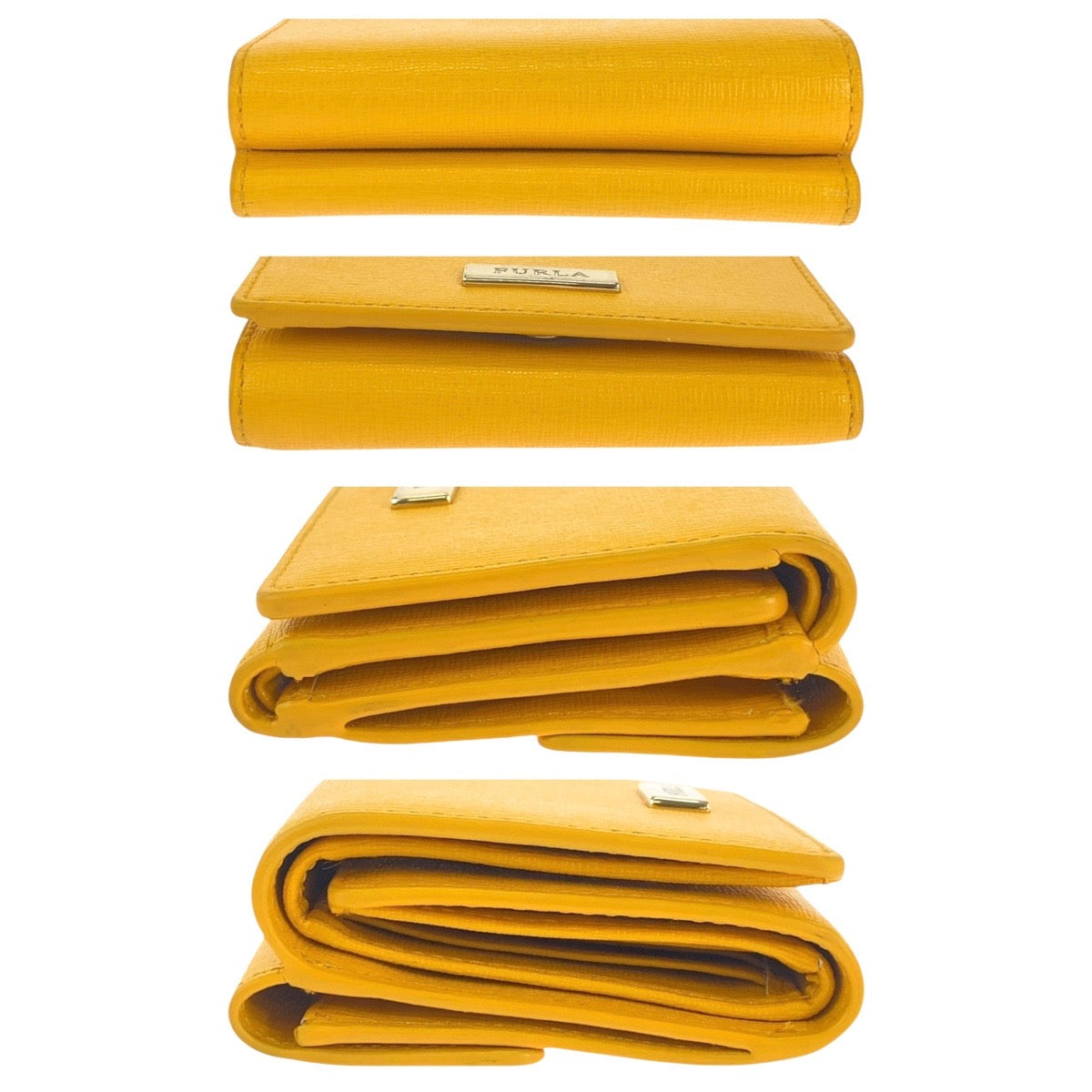 Furla Yellow Leather Compact Wallet