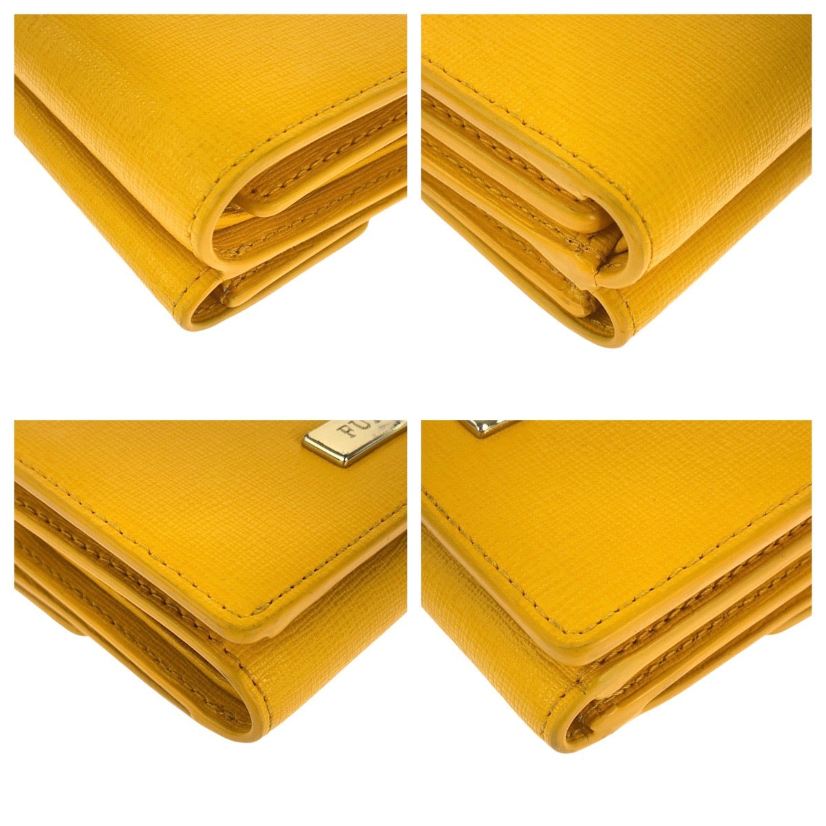 Furla Yellow Leather Compact Wallet