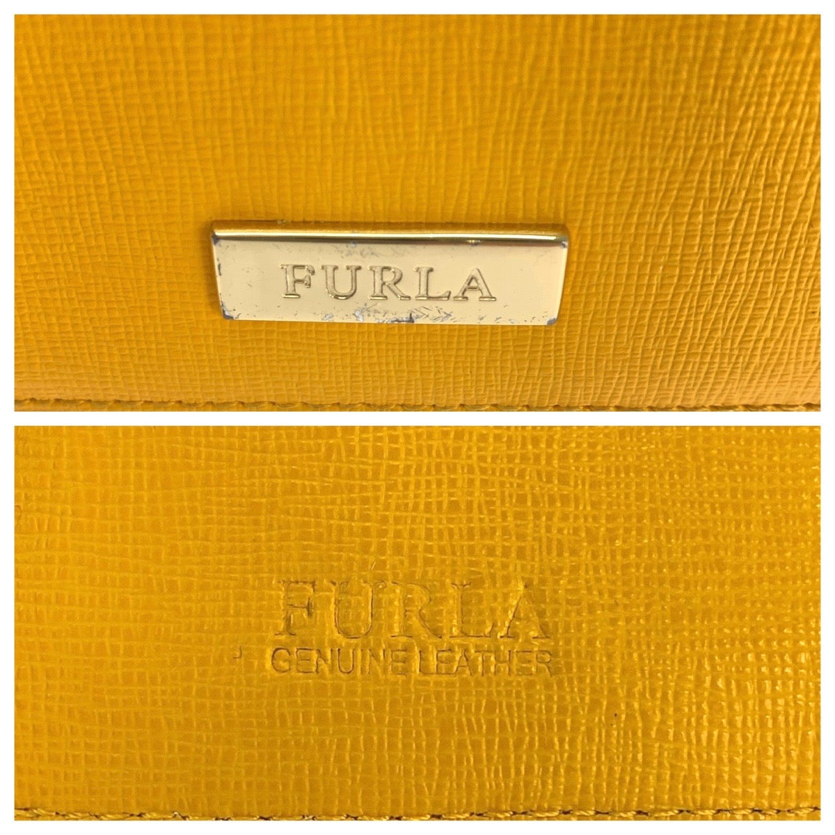 Furla Yellow Leather Compact Wallet