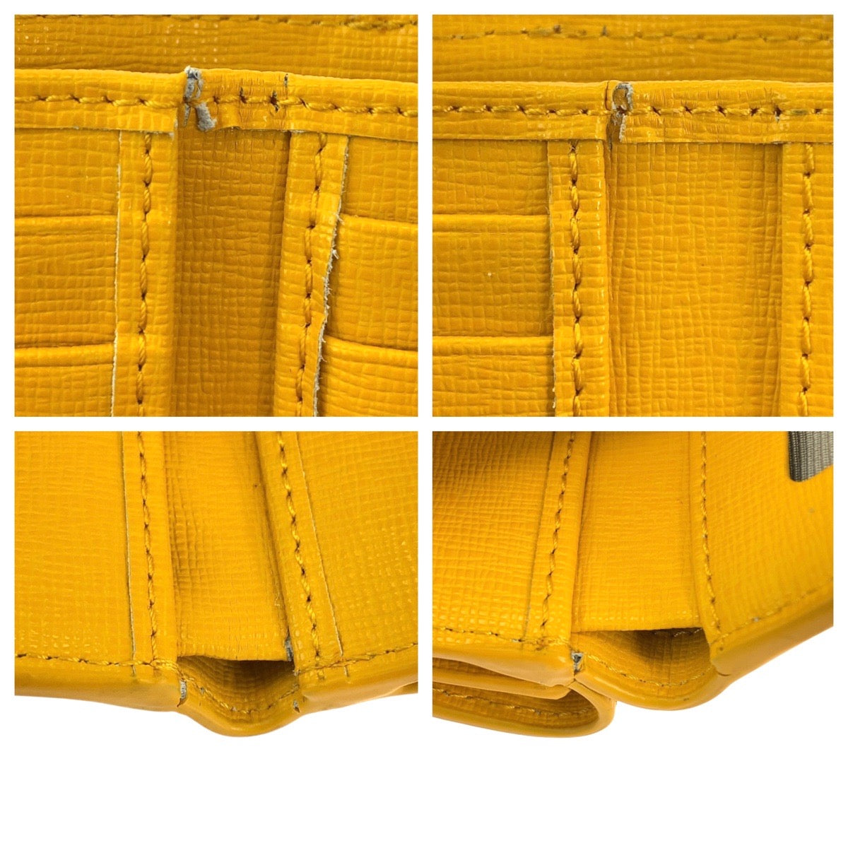 Furla Yellow Leather Compact Wallet