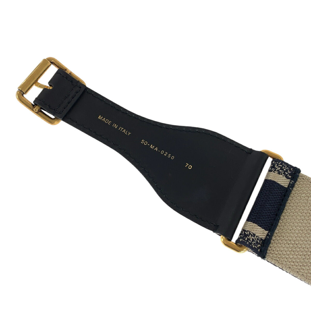 Dior Embroidery Leather Belt Black Navy Gold