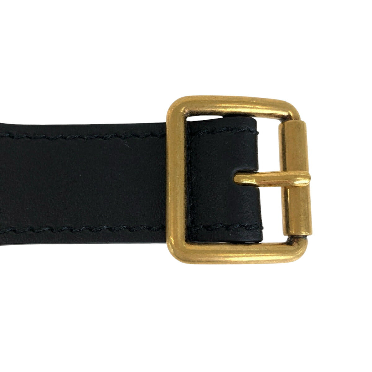 Dior Embroidery Leather Belt Black Navy Gold