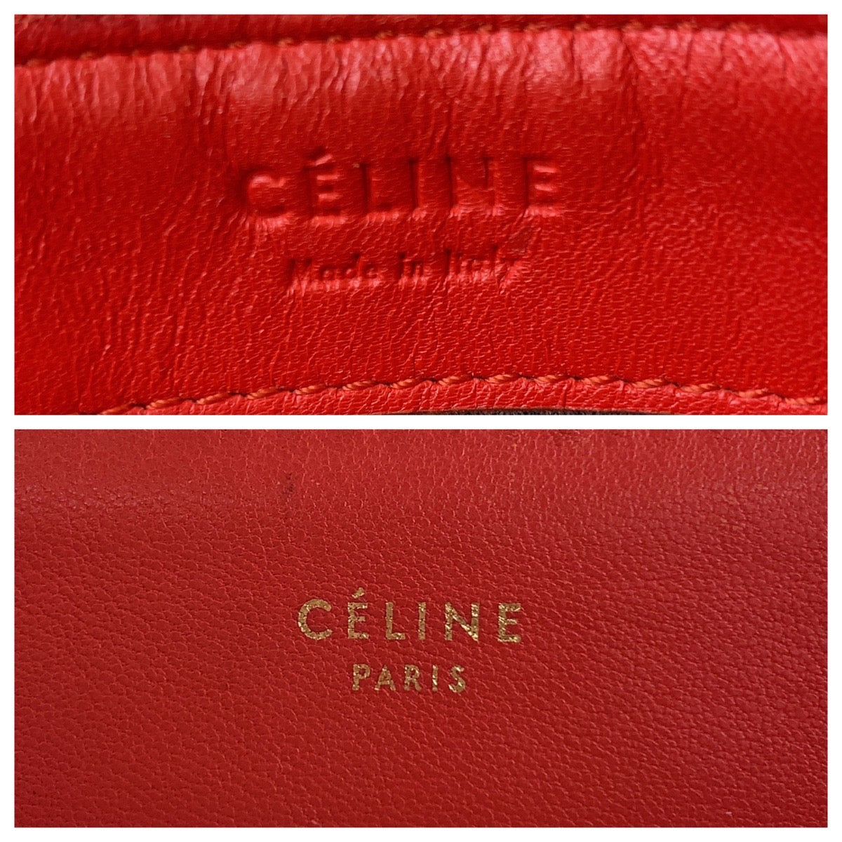 Celine Trio Small Leather Crossbody Bag Red